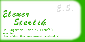 elemer sterlik business card